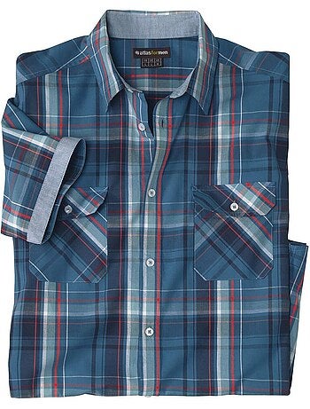 Chemisette Popeline Carreaux - ATLAS FOR MEN