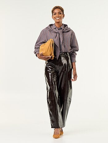 Chemisier à carreaux avec foulard