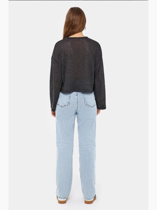 Chemisier ample en tricot à col rond avec détails noués hiccup - Kiabi