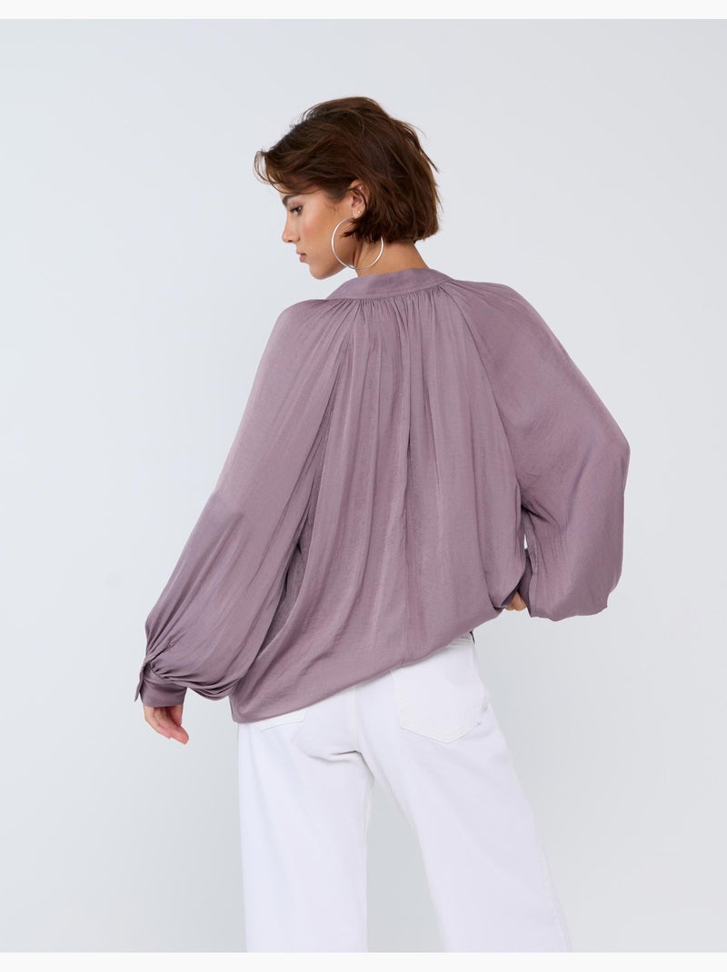 Chemisier avec manches ballons, mo fashion Violet - Kiabi