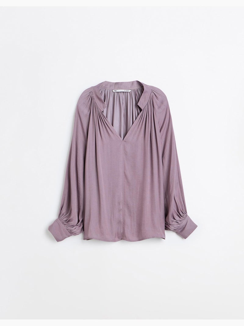 Chemisier avec manches ballons, mo fashion Violet - Kiabi