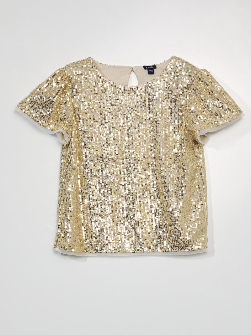 Chemisier avec sequins Doré - Kiabi
