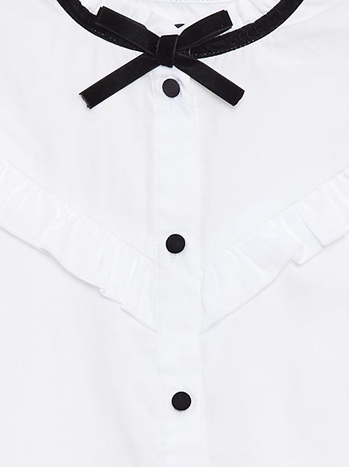 Chemise Bébé Fille 3 Ans - Blouse Blanche à Boutons Style Formel | Haut En Coton Pour Occasions Spéciales
