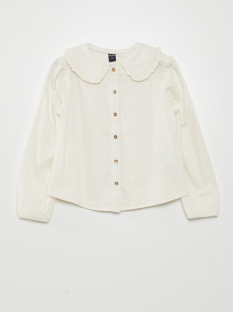 Chemisier col claudine blanc - Kiabi