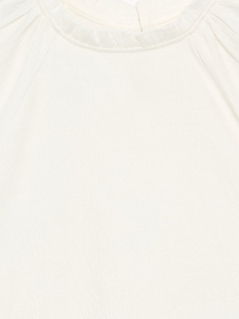 Chemisier effet blouse Blanc - Kiabi