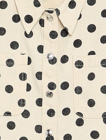 Chemisier en denim à pois