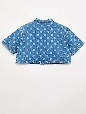 Chemisier en denim à pois
