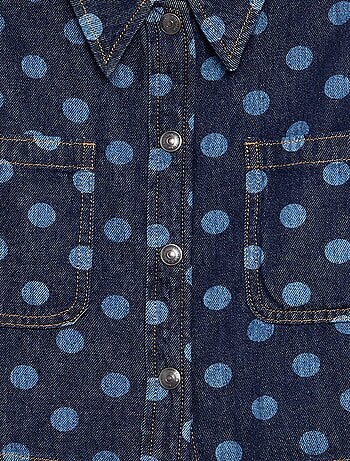 Chemisier en denim à pois