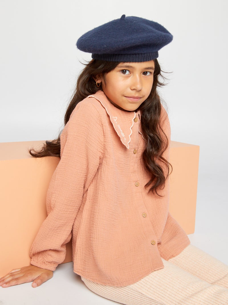 Chemise en gaze de coton bébé - rose pâle, Bébé