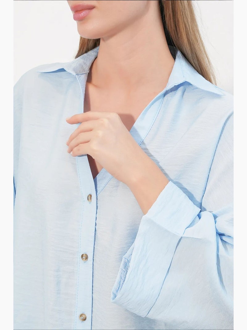 Chemisier femme en viscose et nylon bdart Bleu ciel - Kiabi