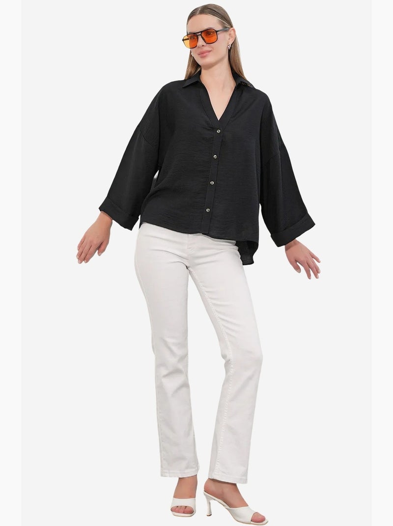 Chemisier femme en viscose et nylon bdart Noir - Kiabi