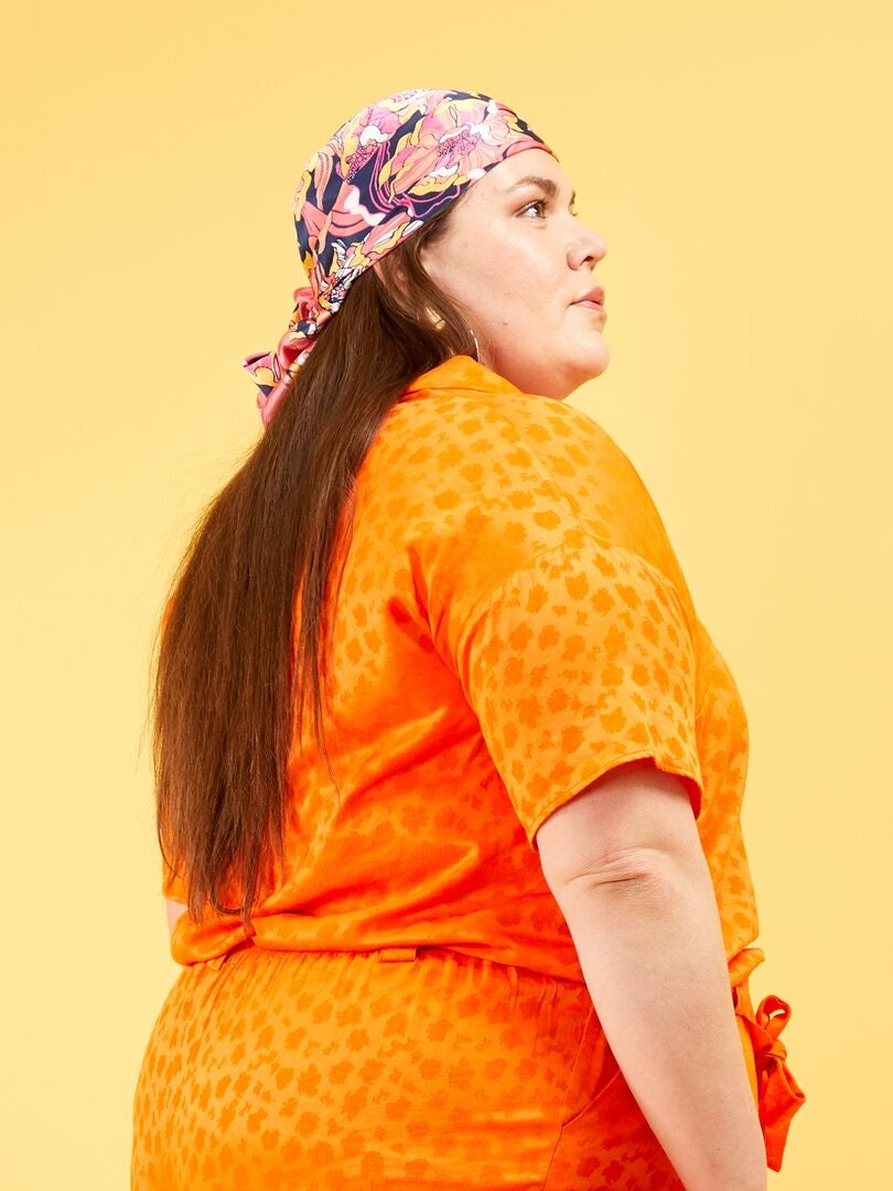 Chemisier fluide col tailleur orange - Kiabi