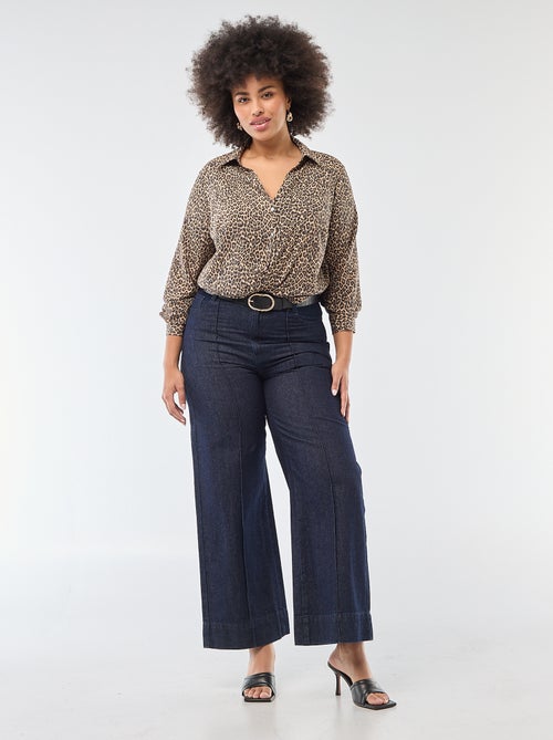 Chemisier fluide en maille crêpe - Kiabi