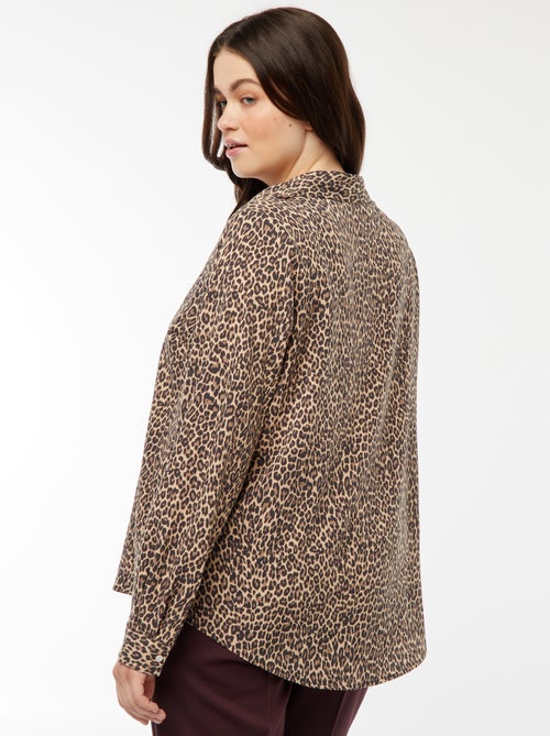 Chemisier fluide en maille crêpe - Kiabi