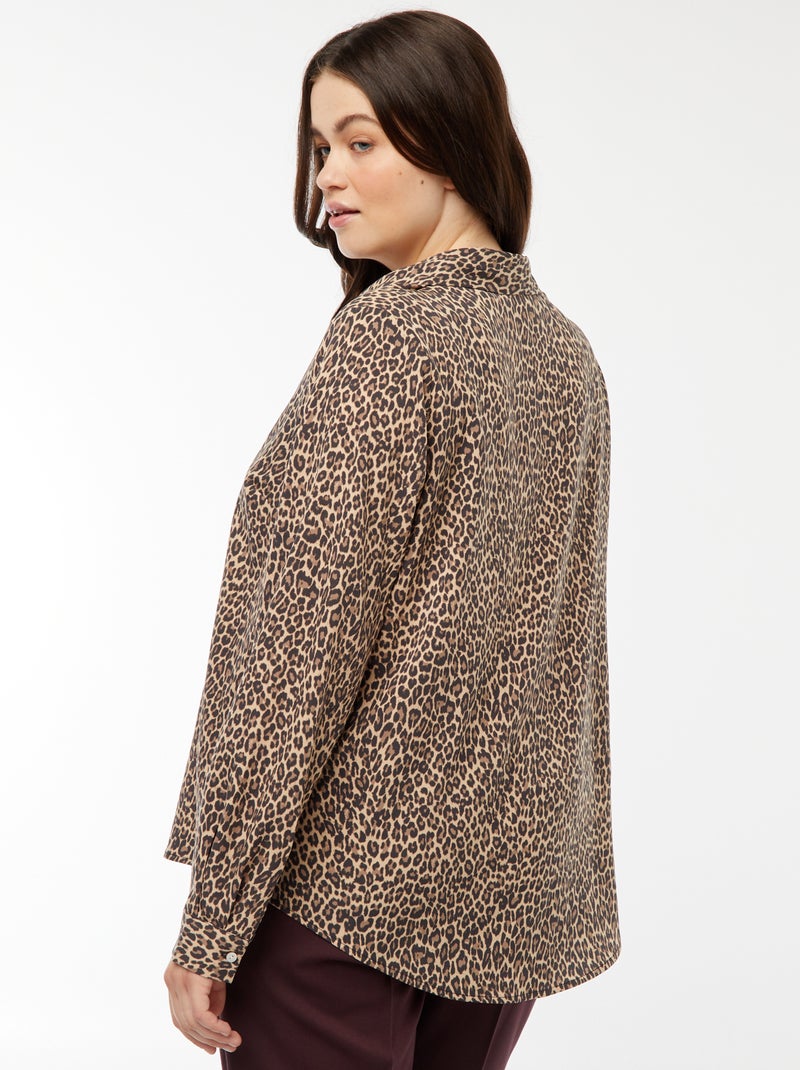Chemisier fluide en maille crêpe Léopard - Kiabi
