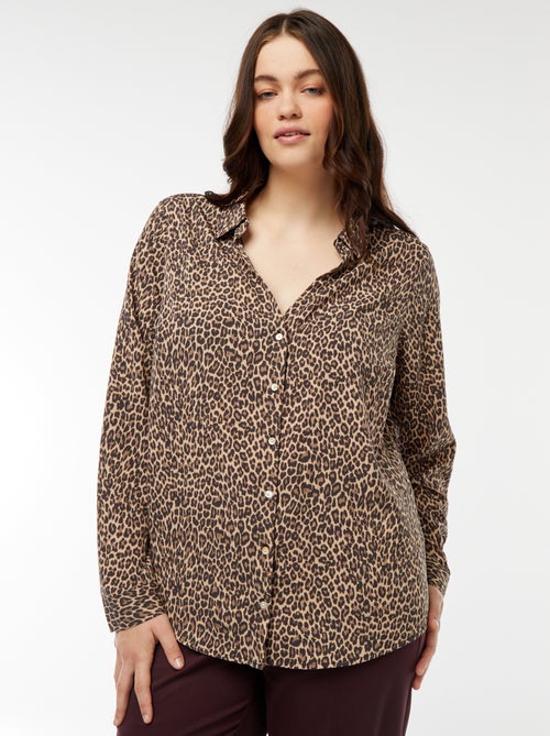 Chemisier fluide en maille crêpe - Kiabi