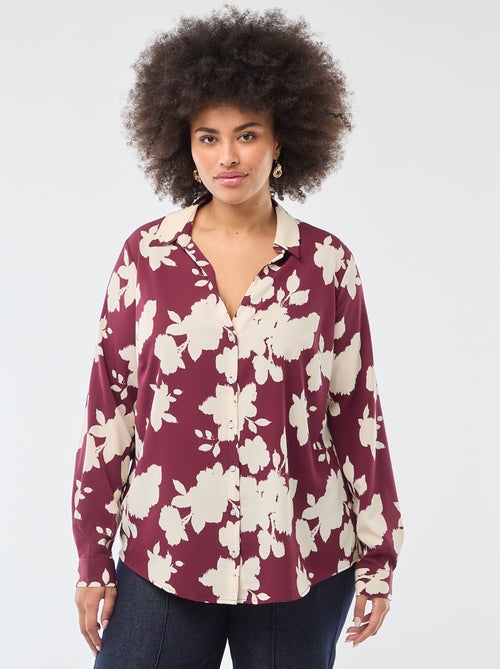 Chemisier fluide en maille crêpe - Kiabi