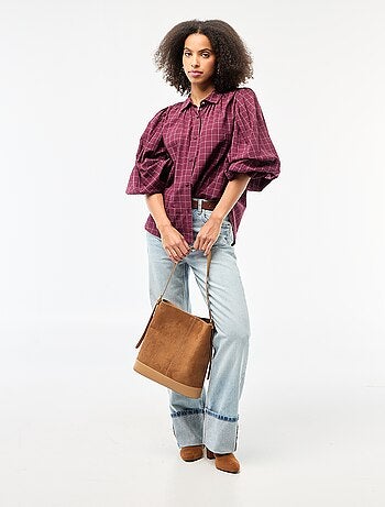 Chemisier fluide imprimé carreaux