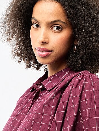 Chemisier fluide imprimé carreaux