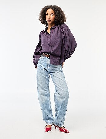 Chemisier fluide imprimé carreaux