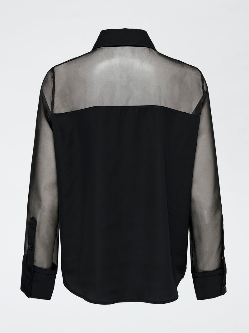 Chemisier haut transparent 'JDY' Noir - Kiabi