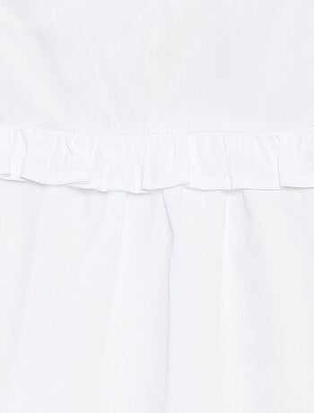 Chemisier manches longues avec plastron volanté