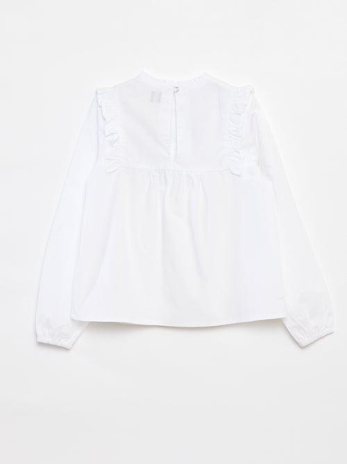 Chemisier manches longues avec plastron volanté - Kiabi