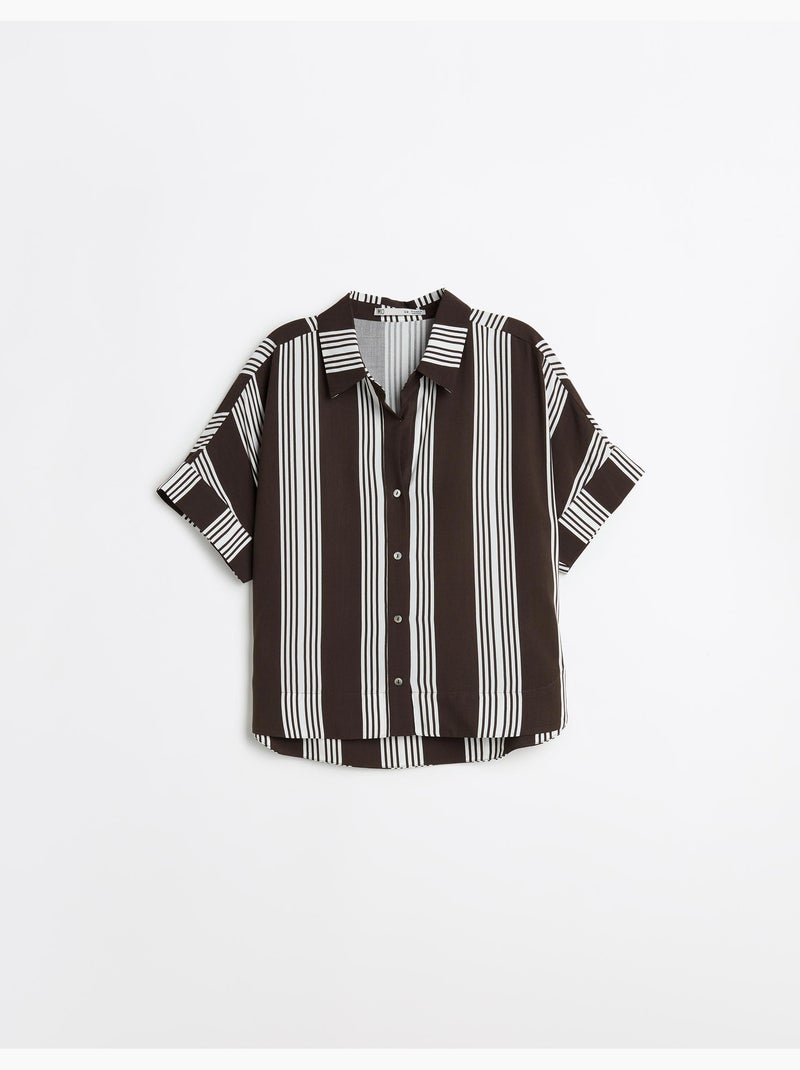 Chemisier rayé, MO Fashion Marron - Kiabi