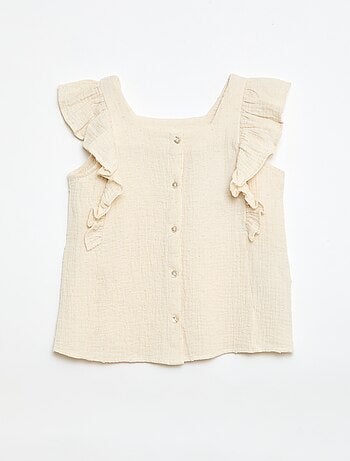 Chemisier sans manche en double gaze de coton
