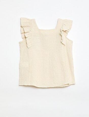 Chemisier sans manche en double gaze de coton