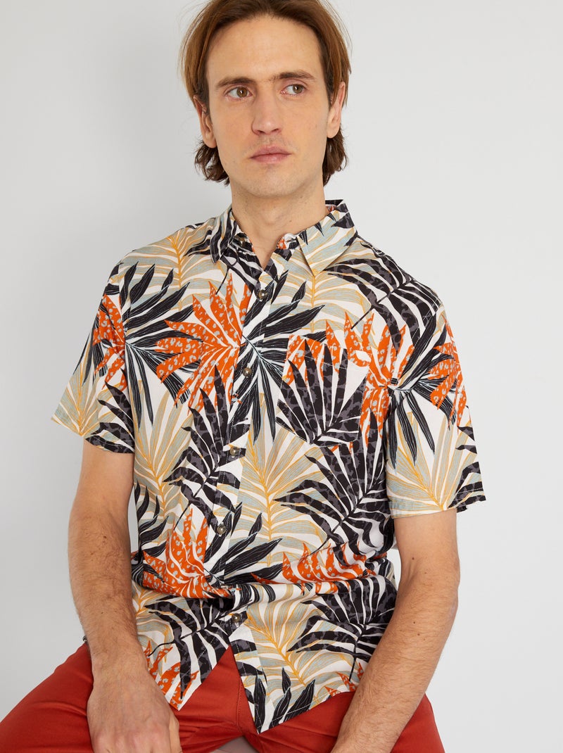 Chemisier 'tropical' à manches courtes Multicolore - Kiabi