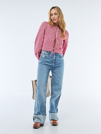 Chemisier vichy avec nœuds