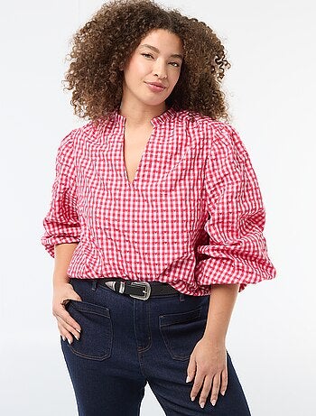 Chemisier vichy et motif cœurs