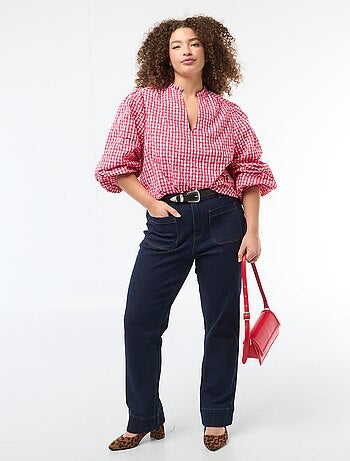 Chemisier vichy et motif cœurs