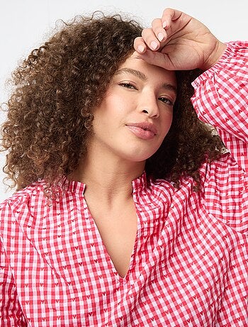 Chemisier vichy et motif cœurs