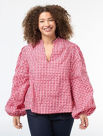 Chemisier vichy et motif cœurs