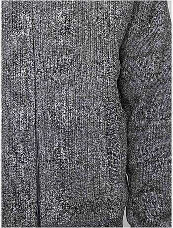 Chenille vest met rits en opstaande kraag limago