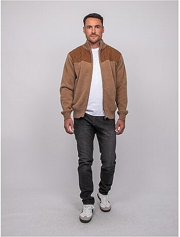 Chenille vest met rits lerotof