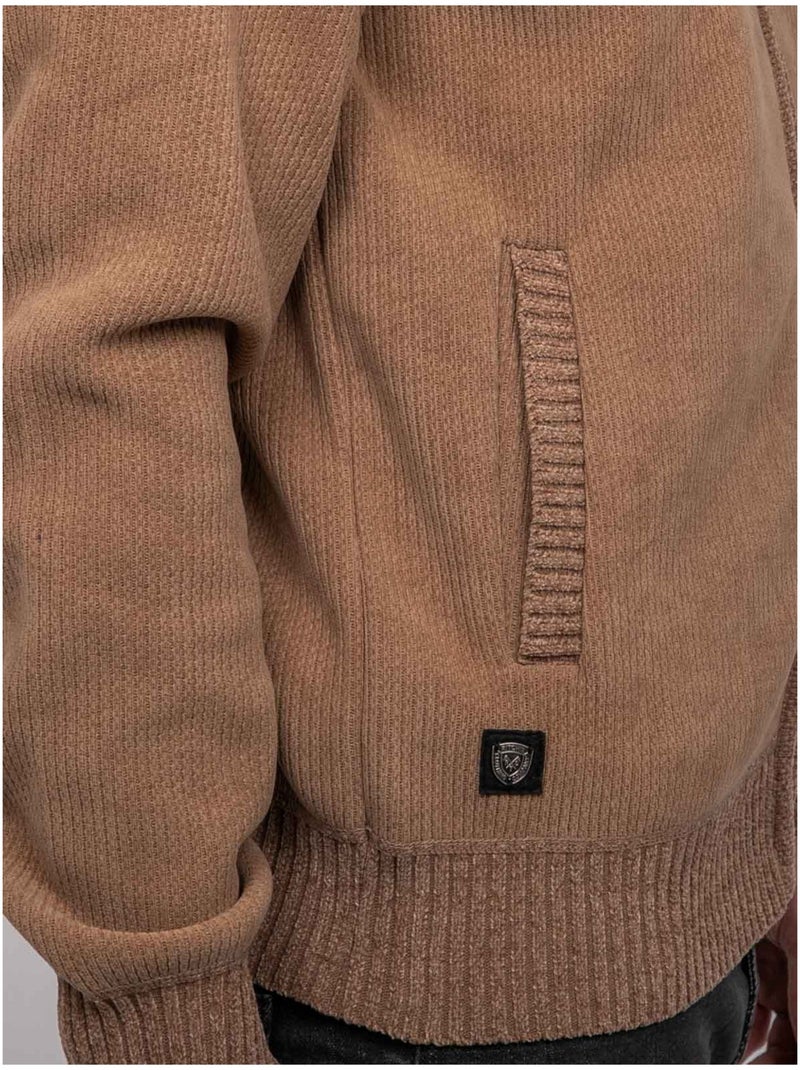 Chenille vest met rits lerotof Beige - Kiabi