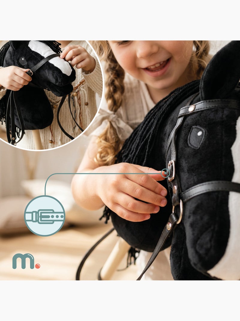 Cheval à bâton hobby horse en bois et peluche mamabrum dès 3 ans 68 cm N/A - Kiabi