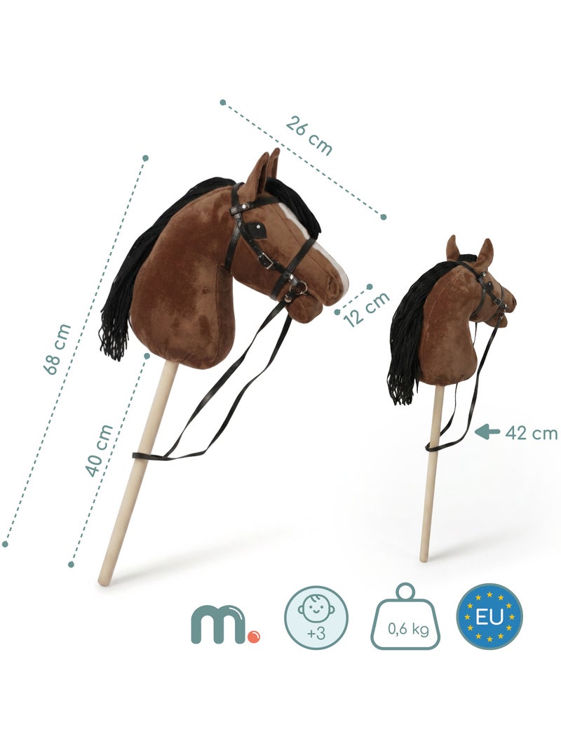 Cheval à bâton hobby horse en bois et peluche mamabrum dès 3 ans 68 cm N/A - Kiabi