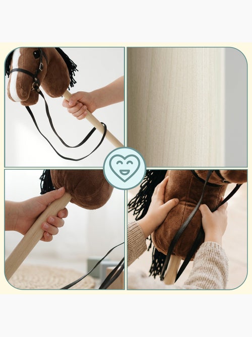 Cheval à bâton hobby horse en bois et peluche mamabrum dès 3 ans 68 cm - Kiabi Cheval à bâton hobby horse en bois et peluche mamabrum dès 3 ans 68 cm - Kiabi