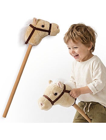 Cheval à bâton hobby horse peluche douce mamabrum dès 18 mois 80 cm