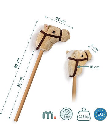 Cheval à bâton hobby horse peluche douce mamabrum dès 18 mois 80 cm