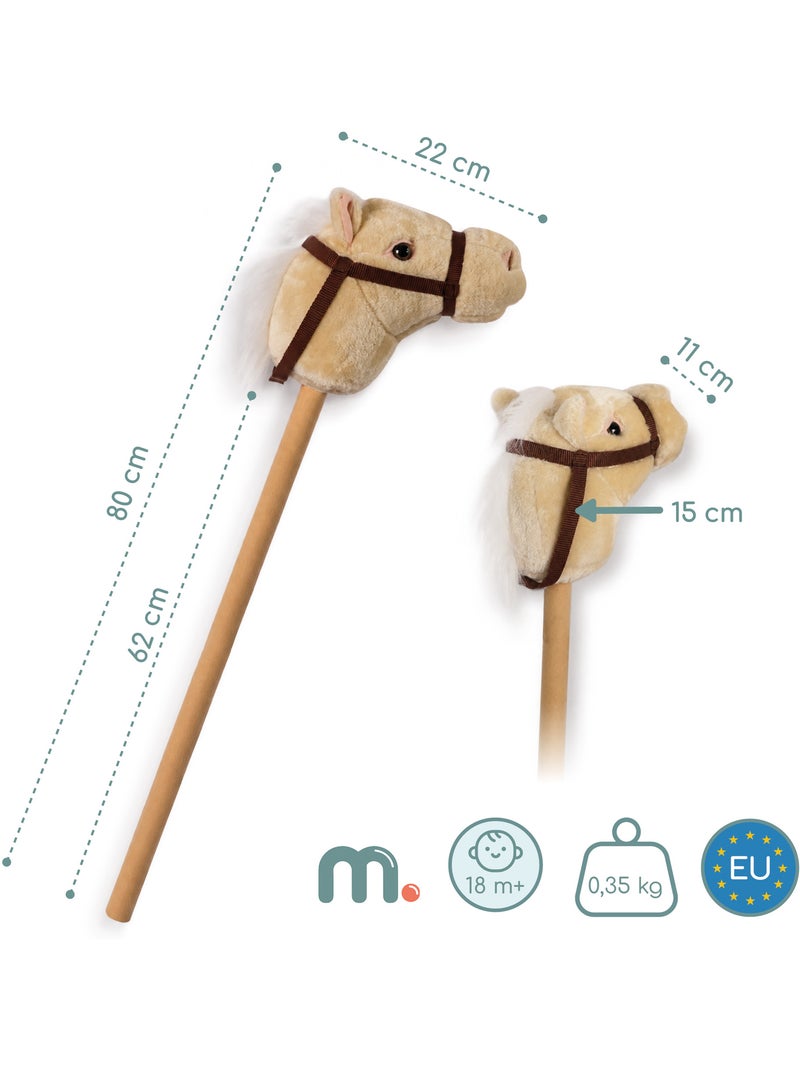 Cheval à bâton hobby horse peluche douce mamabrum dès 18 mois 80 cm N/A - Kiabi