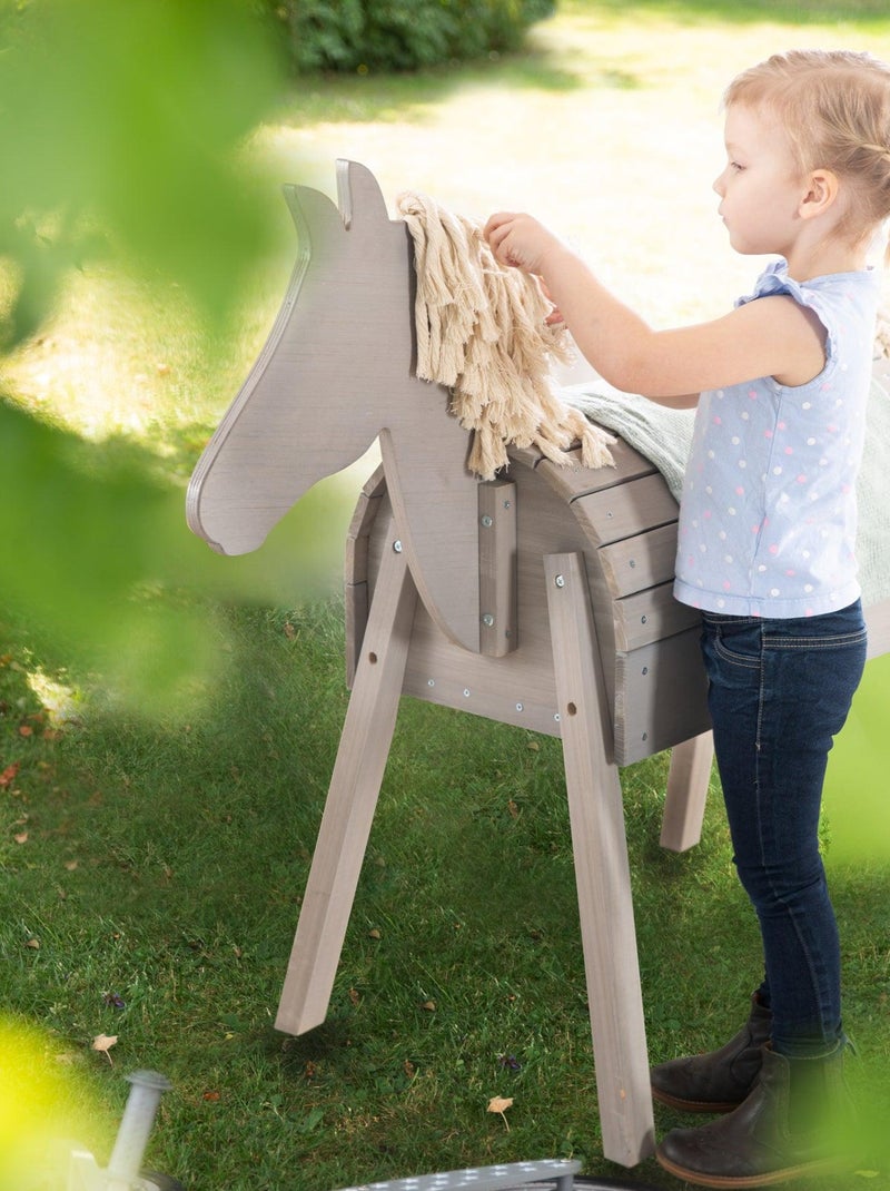 Cheval de jardin en bois massif résistant pour enfant 'Outdoor+' ROBA Gris - Kiabi