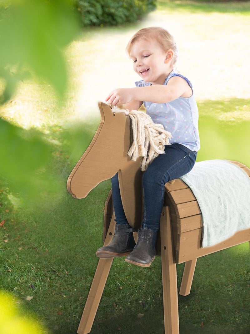 Cheval de jardin en bois massif résistant pour enfant 'Outdoor+' ROBA Marron - Kiabi