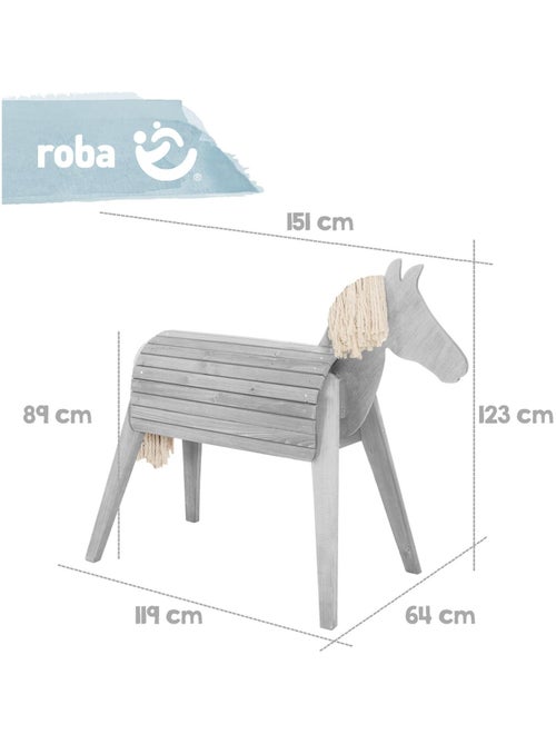 Cheval de jardin pour enfant en bois massif résistant 'Outdoor+' ROBA - Kiabi Cheval de jardin pour enfant en bois massif résistant 'Outdoor+' ROBA - Kiabi