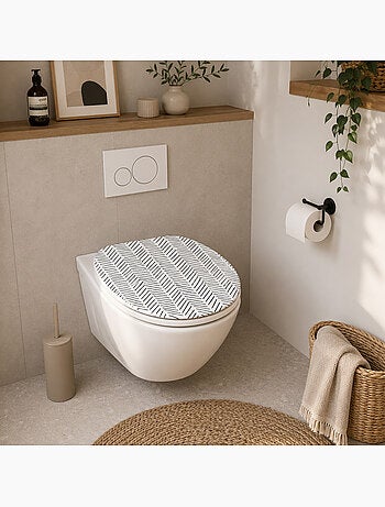 Chevron toiletbril met soft-close mechanisme