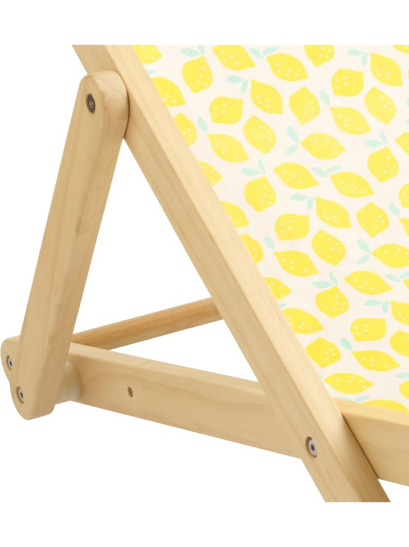 Chilienne transat enfant toile coton imprimé citron - sauthon Jaune - Kiabi